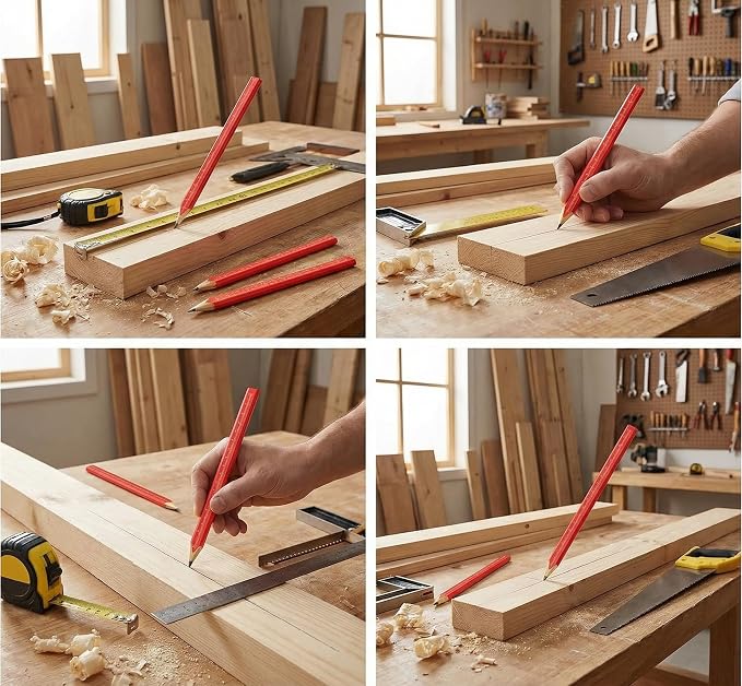 KR. LIF 110 PCS Construction Carpenter Pencils, Carpenter Marking Pencil for Woodworking Concrete Scriber Marking Tool pica pencils(110)