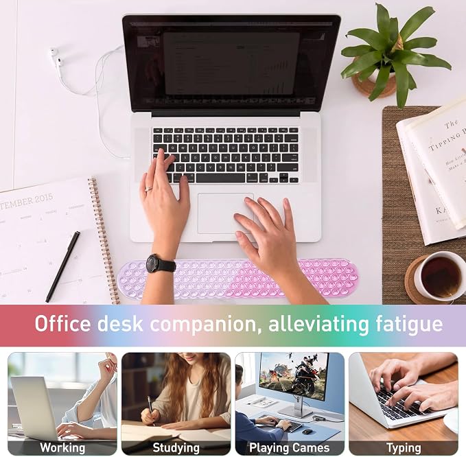 Gel Mouse & Keyboard Rest Set,Pain Relief,Cool Touch,Non-Skid