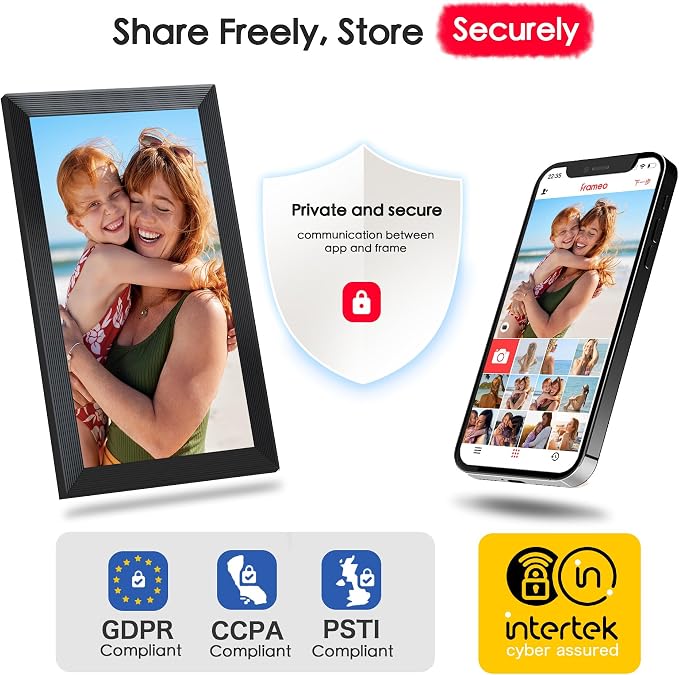 Frameo 15.6" Digital Picture Frame WiFi, Large Digital Photo Frame, 1920 * 1080 IPS FHD Touchscreen, 32GB Storage, Instant Share Photo Video, Wall-Mountable & Tabletop Display, Gift for Mom