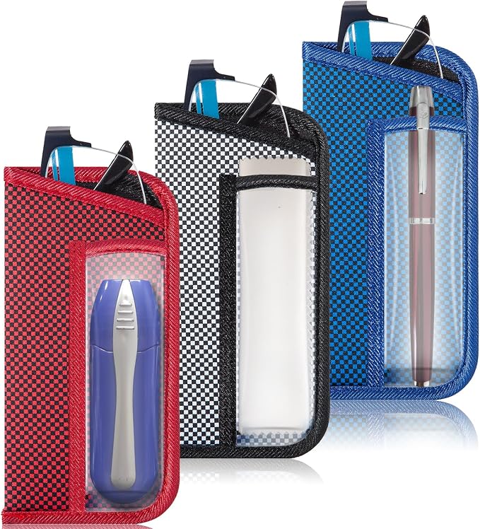 TRIUMPH VISION Reading Glasses Pouch Eyeglass Sleeve Soft Case Slim 3 Pack | Alternative to Bulky Case Lightweight，Neoprene Lined Padded Protect Optical lens Slip in, Cute Pattern Portable for Daily Use