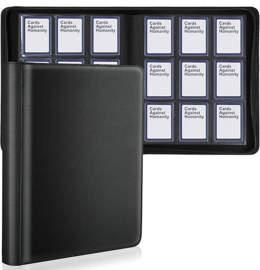 Toploader Binder, Holds 324 Toploaders, 9 Pocket Top Loader Binders with Sleeves for 3 x 4'' Toploaders, Double-Sided Pocket Top Loader Storage Binder, Trading Card Binder - Diamond Black