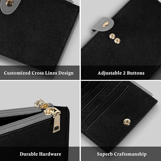 Travelambo RFID Wallet Women Bifold Multi Card Wallet Case with Zipper Pocke Credit Card Holder for Women