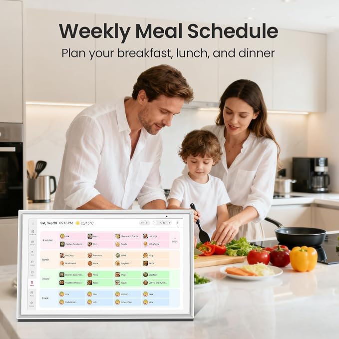 15.6 Inch Digital Calendar - Routines, Meal Planner, Task Scheduling. Reward Tracker, to Do List, HD Smart Touchscreen Interactive Electronic Calender - Wifi Home Planner Built-in Digital Photo Frame Function
