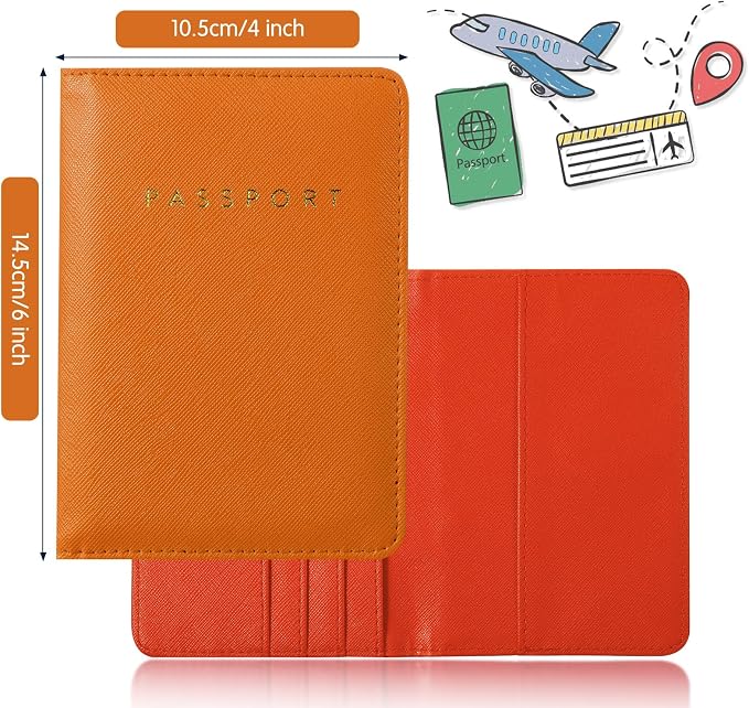2 Pcs Passport Cover Holder for Travel Waterproof Leather Passport Wallet Case Book Travel Cruise Essentials for Women Men | 2 Pieces