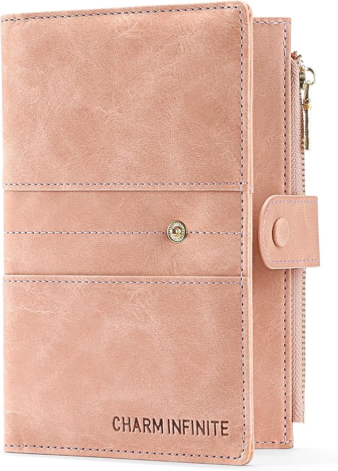 RFID Blocking Leather Passport Wallet Cover Case with Pen and Card Slots Travel Wallet for Women/Men Travel Must Haves Accessories