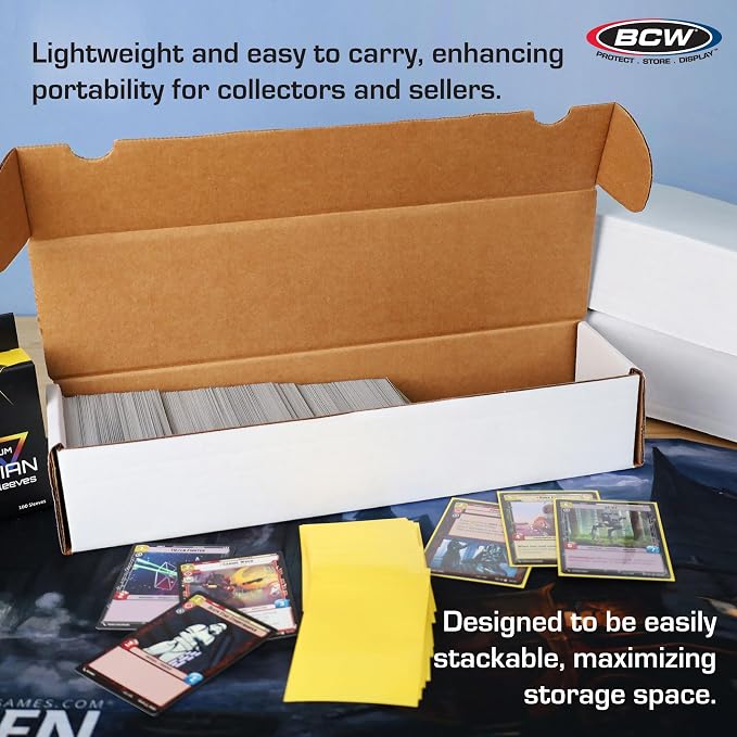 BCW 800ct Trading Card Storage Boxes - 10 Pack | Organizer for Sports Cards, MTG, Pokemon, and Card Games | Assemby Required
