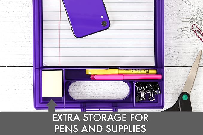 Dexas Clipcase Storage Clipboard with Handle, Purple