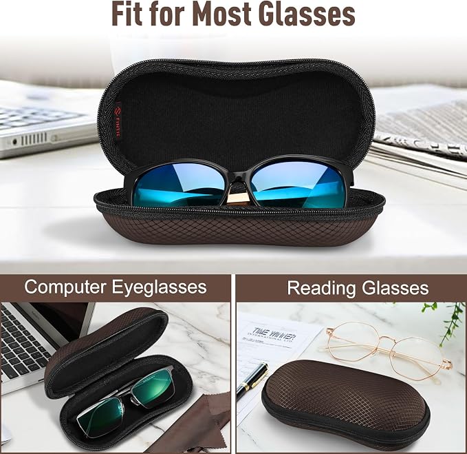 FINTIE Sunglasses Case, Hard EVA Shell Shockproof Sport Glasses Case with Metal Carabiner Travel Zipper Eyeglasses Holder