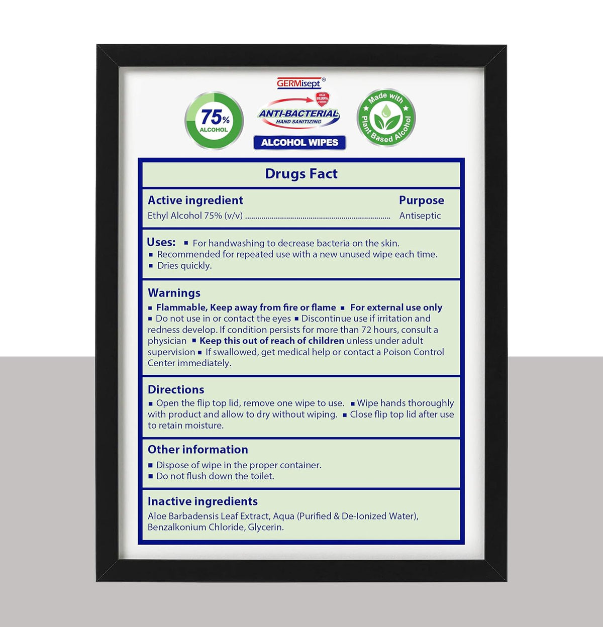 Germisept 75% Alcohol Advanced Hand Sanitizing Wipes | 50 Count per Pack x Pack of 3 = 150 Wipes