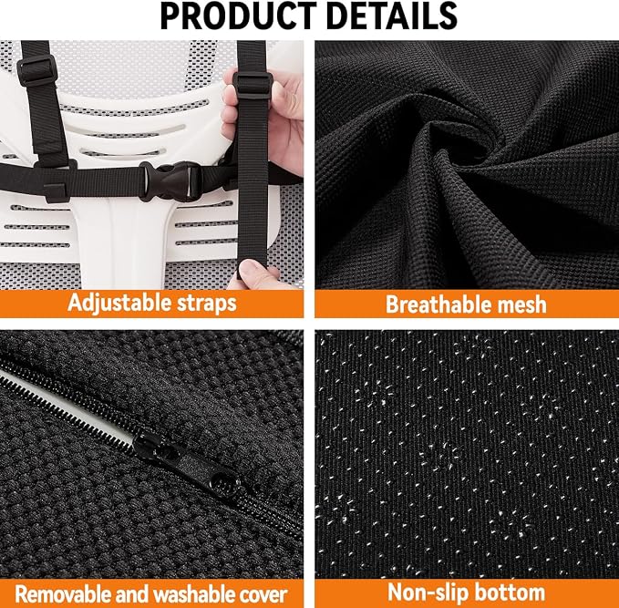 Lumbar Support Pillow for Car,Back Support for Car Seat Cushion,Adjustable Straps Securely Fixed Car Lumbar Support Pillow for Office Chair (Beige for Office Chair)