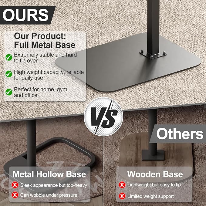 Side Table Sofa Tray for Couch Heavy Metal Base Swivel/Adjustable Height | Sofa Bed Bathroom Study TV Tray C Shaped End Table Food Snack Trays for Eating