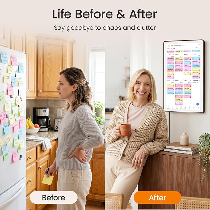 Dragon Touch 21.5 inch Digital Calendar Chore Chart – Digital Picture Frame, Smart Family Planner, Hearth Display Desk Digital Calendar Best Gift for Women, Mom,Christmas, Wedding