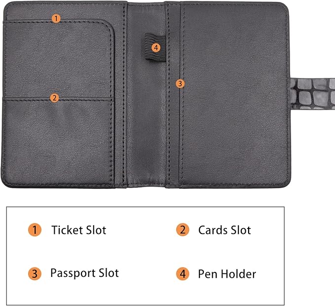 Melsbrinna Premium Leather Passport Holder Covers Case, Waterproof Rfid Blocking Travel Wallet Passport Holder with Pen Holder, Cute Passport Book for Women/Men