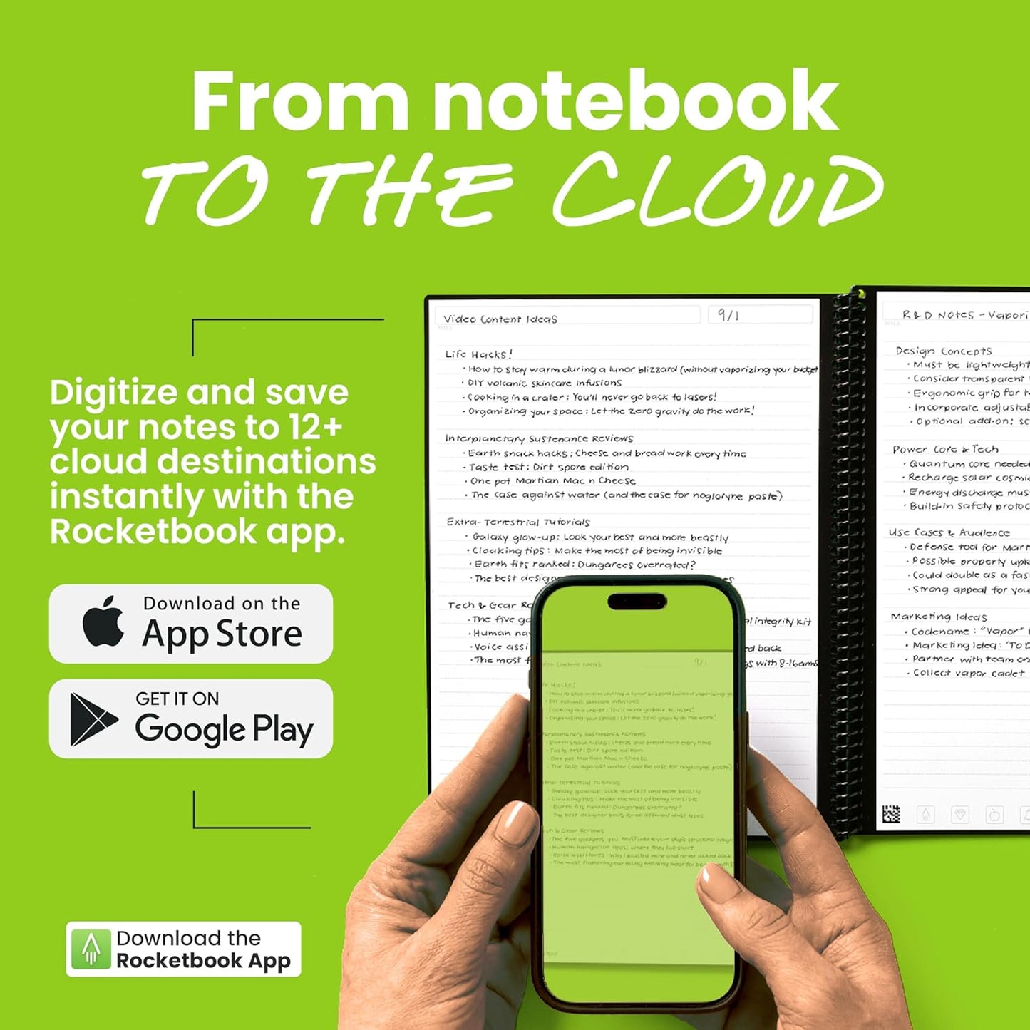 Rocketbook New Core Reusable Spiral Notebook, Executive Size 6x8.8, Teal - Lined Pages, App-Connected, Erasable, Durable Cover, Ideal for School, Work, and Creative Projects
