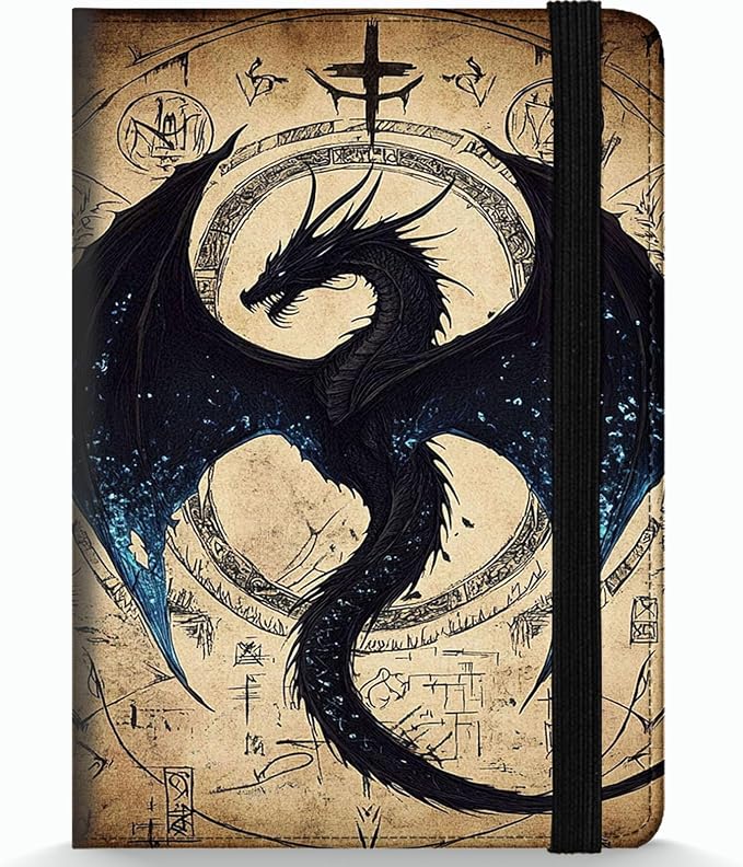 Passport Holder Wallet Cover Case,RFID Blocking Passport Cover,Large Capacity Travel Wallet with Multi Card Slots (Retro Dragon Artwork)