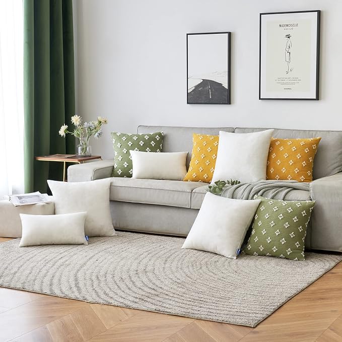 MIULEE Pillow Insert 15x15 Inch Decorative Square Throw Pillow Inserts | Premium Fluffy Pillow Forms Sham Stuffer for Sofa Couch Living Room