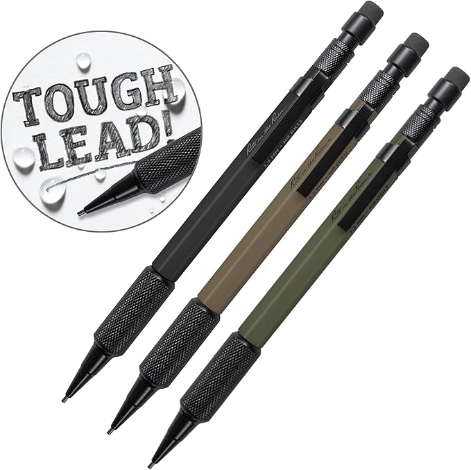 Rite in the Rain Weatherproof Mechanical Pencils, 1.3mm Black Lead, 3 Pack (No. TAC13)