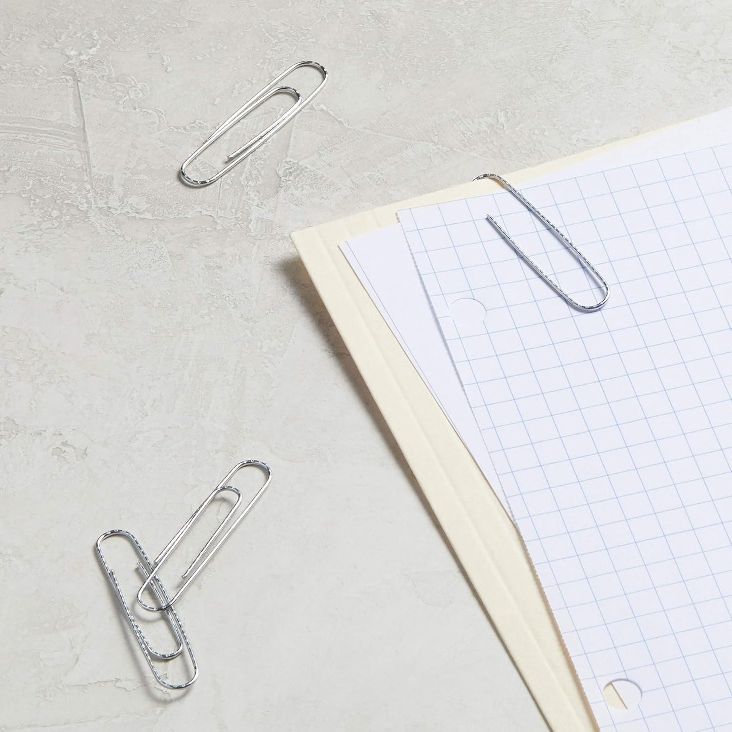 Amazon Basics Jumbo Size Office Paper Clips, Non Skid, 1000 Count (10 Pack of 100), Silver, A7072557