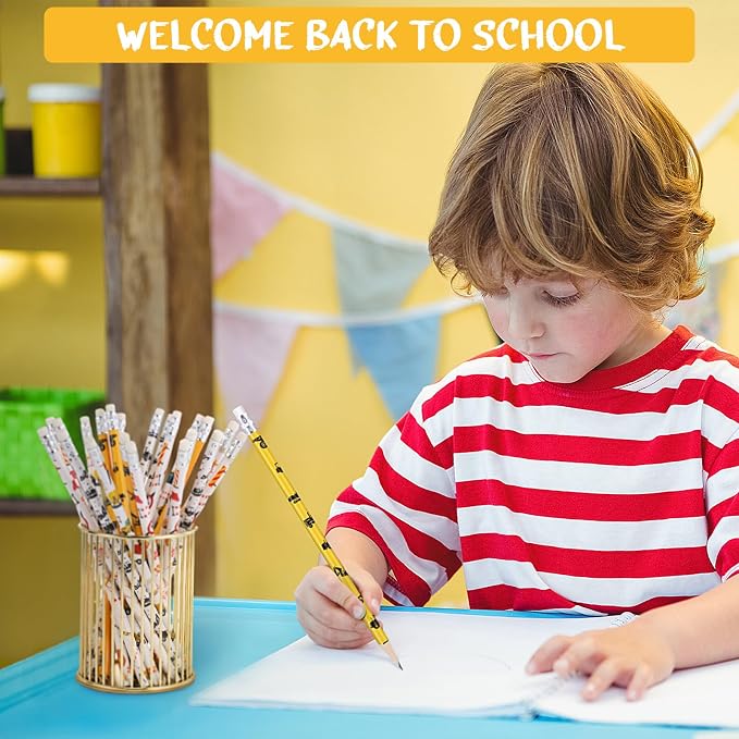 Teling 48 Pcs Construction Party Favors Fun Pencils in Bulk with Eraser for Theme Birthday Supplies Wooden Number 2 Graphite Pencils for Students Back to School Gifts Classroom