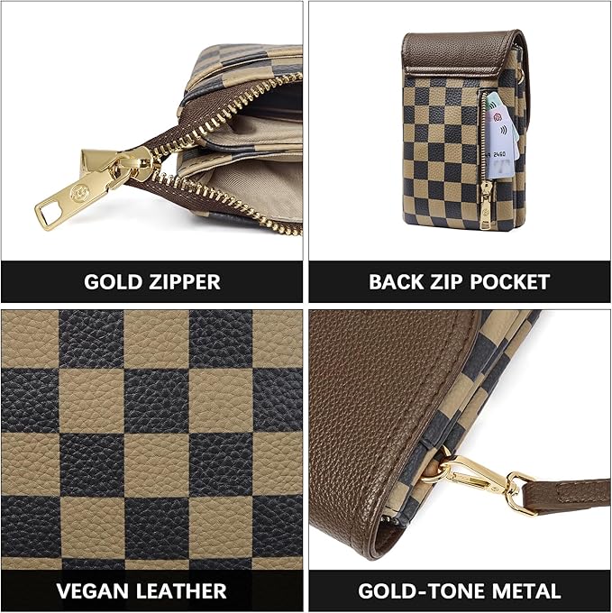 BOSTANTEN Small Crossbody Bag for Women Designer Cell Phone Purse | Vegan Leather, Multiple Pockets, Card Slots, Compact Size for Phone, Cards and Keys, Daily Travel Shopping Use