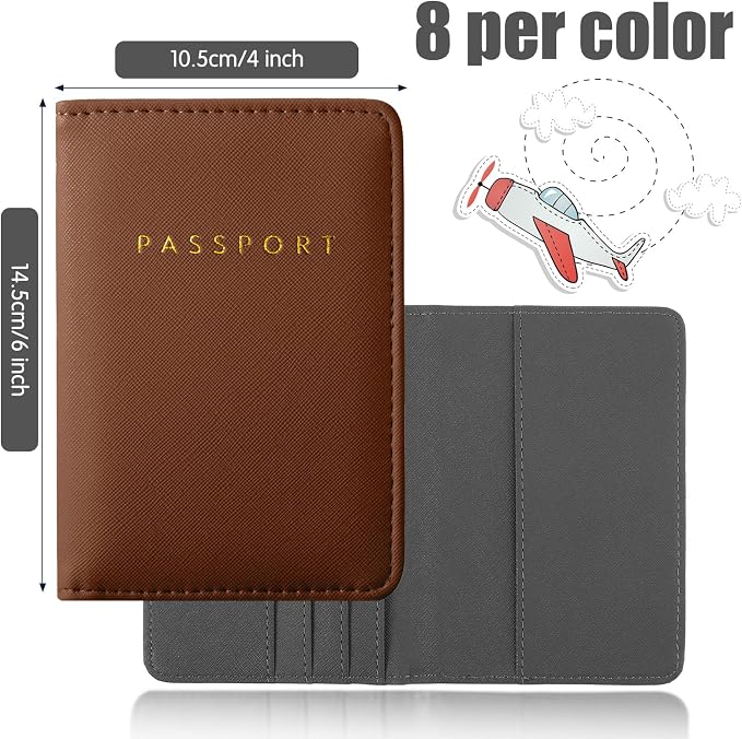2 Pcs Passport Cover Holder for Travel Waterproof Leather Passport Wallet Case Book Travel Cruise Essentials for Women Men | 2 Pieces