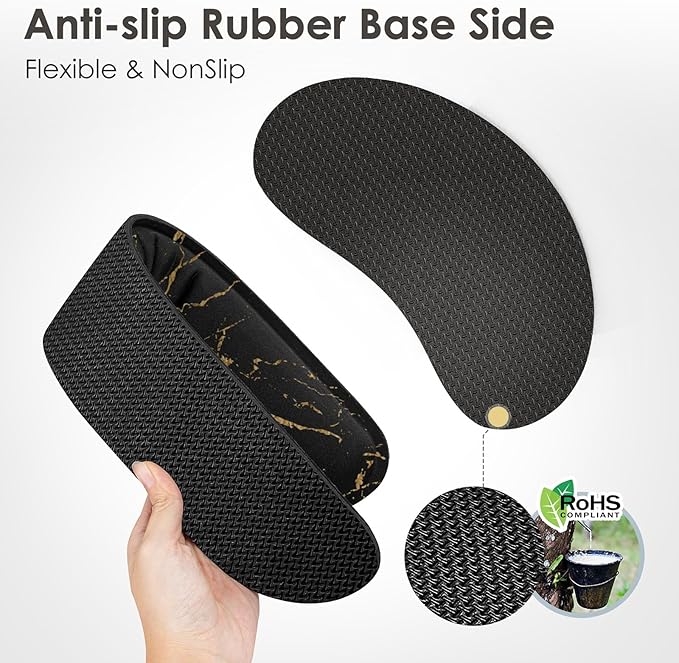 Gimars Upgrade Enlarge Gel Memory Foam Set Keyboard Wrist Rest Pad, Mouse Wrist Cushion Support for Office, Computer, Laptop, Mac, Comfortable, Lightweight for Easy Typing Pain Relief,Marbling