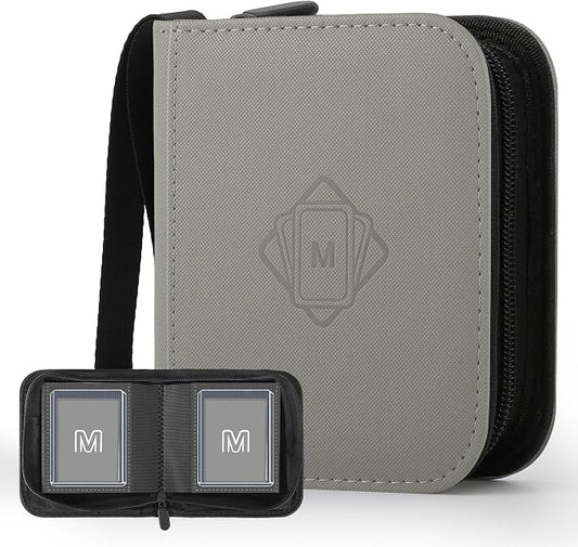 1 Pocket Toploader Binder Holds 40 Cards with 20 Sleeves Collectible Trading Card Album, for 3x4 Toploaders Hard Cases for TCG, MTG, Sports, Baseball, Football, Small Sports Card Book (1Dark Grey)