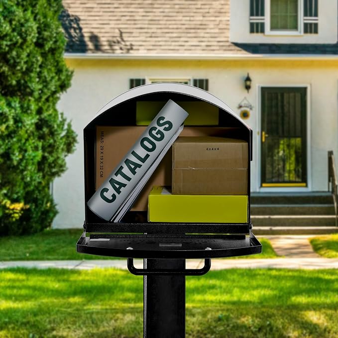 Mail Boss Orca XL Extra Large Steel Mailbox – USPS Approved T4 Rural Mailbox – Heavy-Duty Galvanized Steel, Powder-Coated, Non-Locking Design – Model #7306, Black