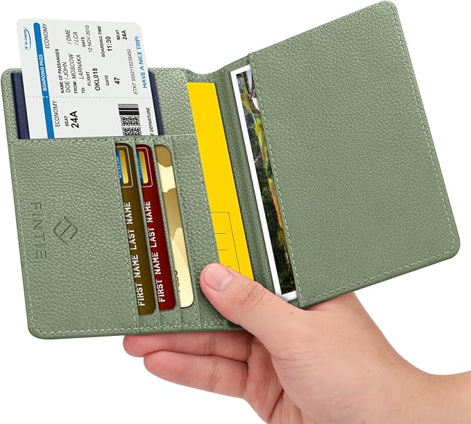 FINTIE Passport Holder, Slim Travel Wallet RFID Blocking Card Case Cover | Passport Cover Protector Essentials with Credit Card Slots, For Women/Men