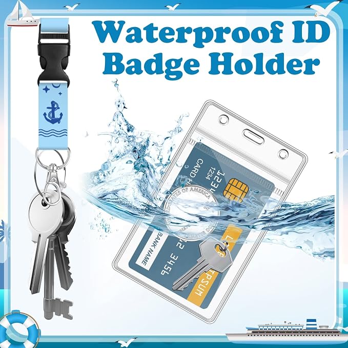 HONSIO 6 Pack Cruise Lanyard for Ship Cards, Cruise Essentials 2026 | Detachable Lanyards with Waterproof ID Badge Holders, Cruise Must Have for Carnival, Royal Caribbean, NCL