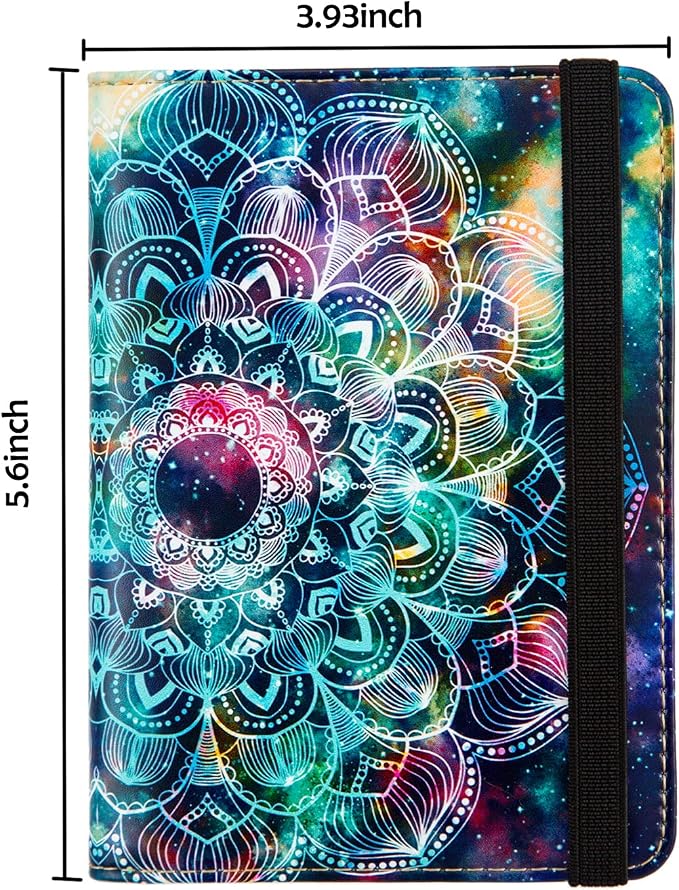 AIRMORS Passport Holder,Passport Cover Rfid Blocking Travel Wallet Cute Personalized Womens Mens Credit Card Wallet (Mandala in the Galaxy)