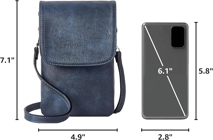 BOSTANTEN Small Crossbody Bag for Women Designer Cell Phone Purse | Vegan Leather, Multiple Pockets, Card Slots, Compact Size for Phone, Cards and Keys, Daily Travel Shopping Use