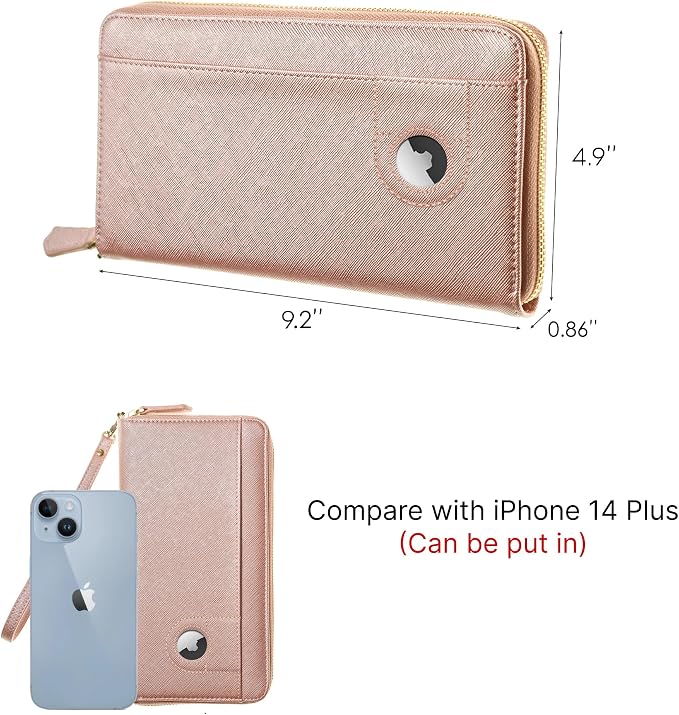 Travel Document Organizer - RFID Passport Wallet Case Family Holder Id Wristlet