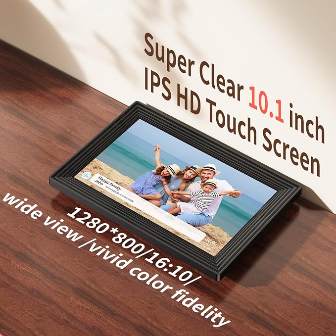 Digital Picture Frame,10.1 Inch Frameo Digital Photo Frame, 1280x800 IPS LCD Touch Screen,16GB, Supports SD Cards,Share Happy Moments Instantly via Frameo App from Anywhere,Best Gifts for Your Loves