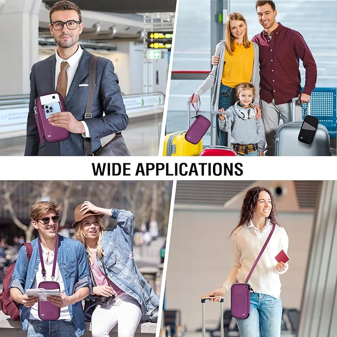 BKNOOU Passport Holder Family Rfid Blocking Travel Document Organizer,Travel Passport Wallet Waterproof Multiple Passport Holder for Traveling,Passport Organizer for Men Women