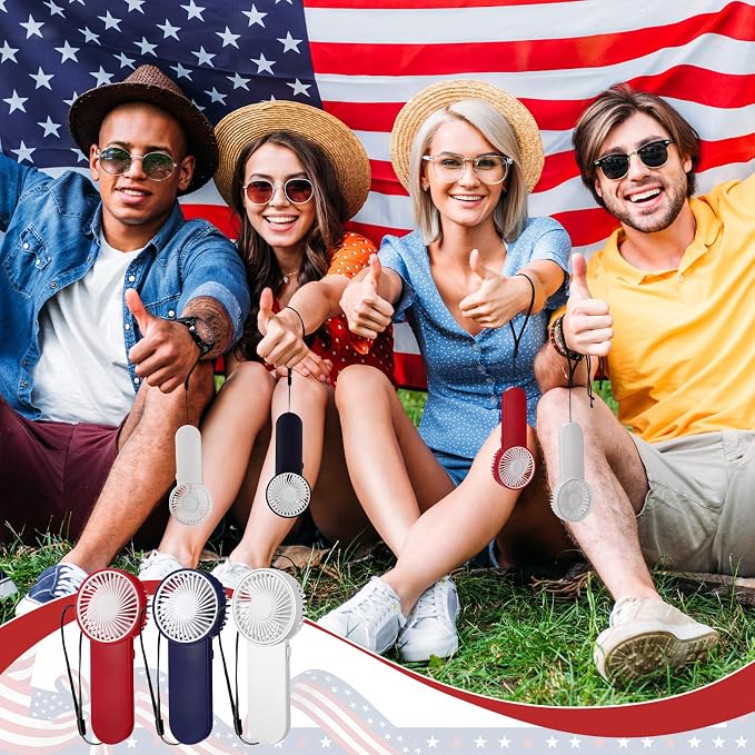 Sumind 20 Pcs Small Personal Portable Fan Mini Handheld Bulk 1 Speed Electric Cute Battery Powered for Neck Lash Makeup Women Men Travel Camping Indoor Outdoor Summer (White,Red,Blue)