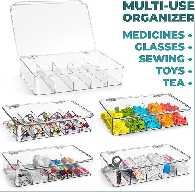 Sorbus Sunglasses Organizer - Plastic Stackable Eyeglass Case Storage Organizer for Multiple Glasses - Reading Glasses