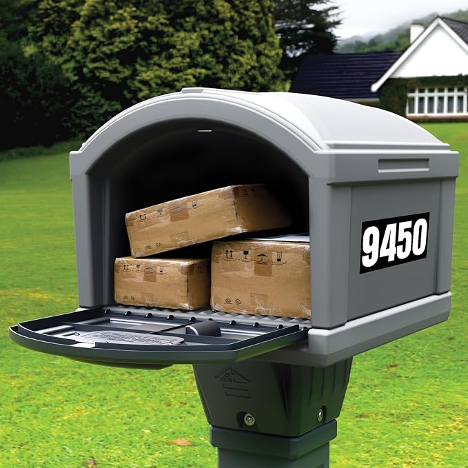 Simplay3 USPS T4 Extra Large Capacity XL Mailbox and Post Cover with Durable Double-Wall Construction, Weather-Resistant Design, Steel Gray, Made in the USA