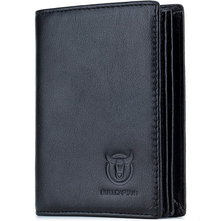 BULLCAPTAIN Large Capacity Genuine Leather Wallet for Men QB-027 | Bifold Wallet,RFID Blocking,Credit Card Holder,15 Card Slots,Special Expandable Design,gift choice