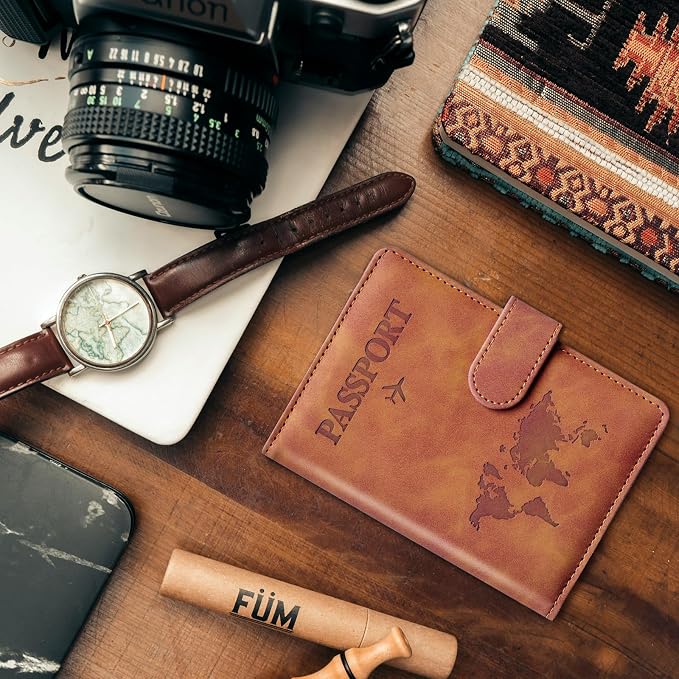 Passport Holder for Travel Women and Men RFID Passport Holder with Card Slots Holder Passport Case Passport cover Passport Wallet Travel Essentials and Accessories