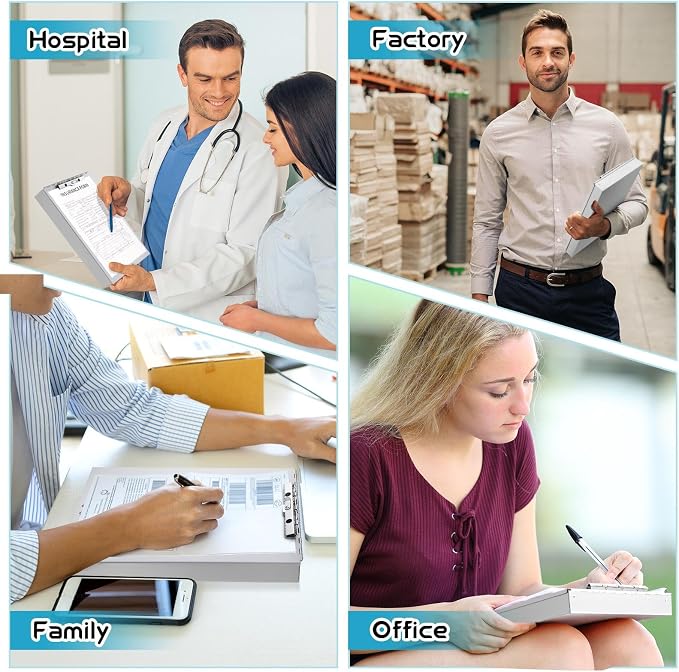 Seajan Aluminum Clipboard with Storage Metal Clip Board Folder Letter Size Form Holder Portfolio Clipboard Binder Clip Posse Box for Nurse Police Office Stationery Items 14 x 9.2 x 2 Inches (1 Pcs)