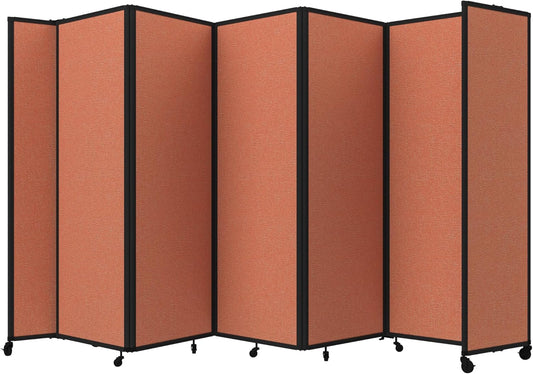 Versare Room Divider 360 Portable Wall Partition | Folding Panels | Large Freestanding Divider | Locking Wheels | Temporary Room Separator