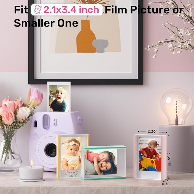 WINKINE Instax Mini Frames, Polaroid Frame for Fujifilm Instax Mini Film, 2x3 Small Picture Frames for Desktop, Polaroid Photo Frame, Small Size Wallet Picture Holder