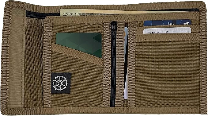 Sprocket Nylon Billfold Wallet with Zippered Coin Pocket (Coyote Brown)