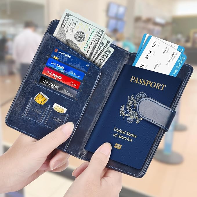 Passport Holder for Travel Essentials Wallet Cover Case Women Men Gift | Passport Holder for Travel Cruise Essentials, Passport Wallet Cover Case Women Men Travel Gifts
