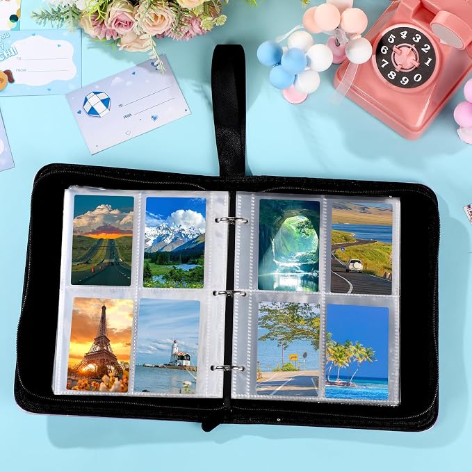 Card Binder 4/9 Pocket PU Waterproof Trading Binder Compatible with Mtg/ygo/tcg for 400/900 Portable Album Holder with Zipper Wristband Card Organizer