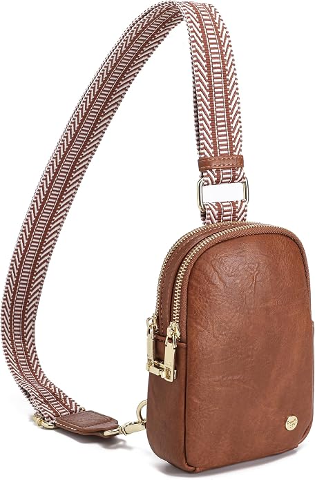 Anti Theft Crossbody Bag for Women, Small RFID Blocking Sling Purse with Zipper Lock for Travel, Vegan Leather