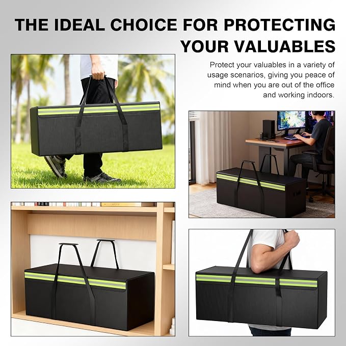 Large Fireproof Document Bags 24x12x12” Waterproof Storage Bag & Fireproof Folder Safe Box for Cash, Photo Albums, Valuables, Extra Large Fireproof Storage Bag with Silicone Coating & Zipper Closure