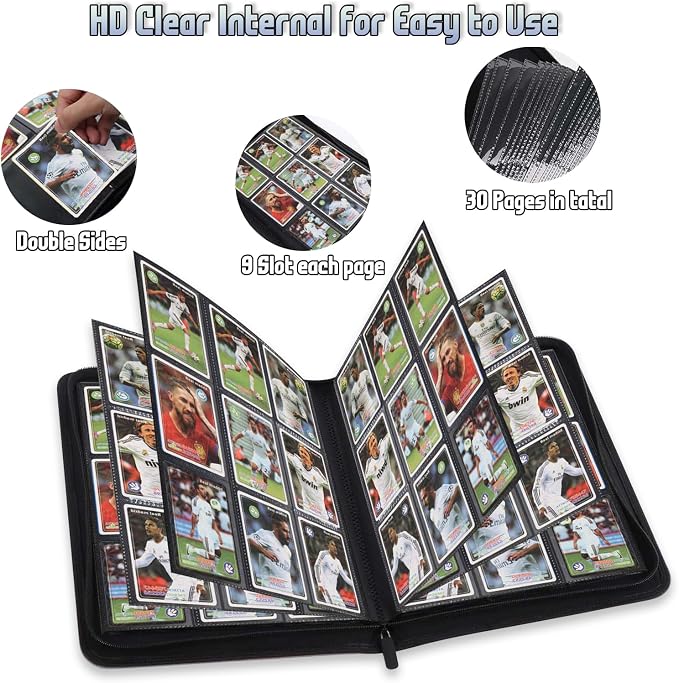Trading Card Binder, Premium 9 Pocket Double Sided 540 Pocket PU Card Collection Binder, Collectible Trading Card Albums for MTG, TCG, Sport Card, Game Cards (Viridian)