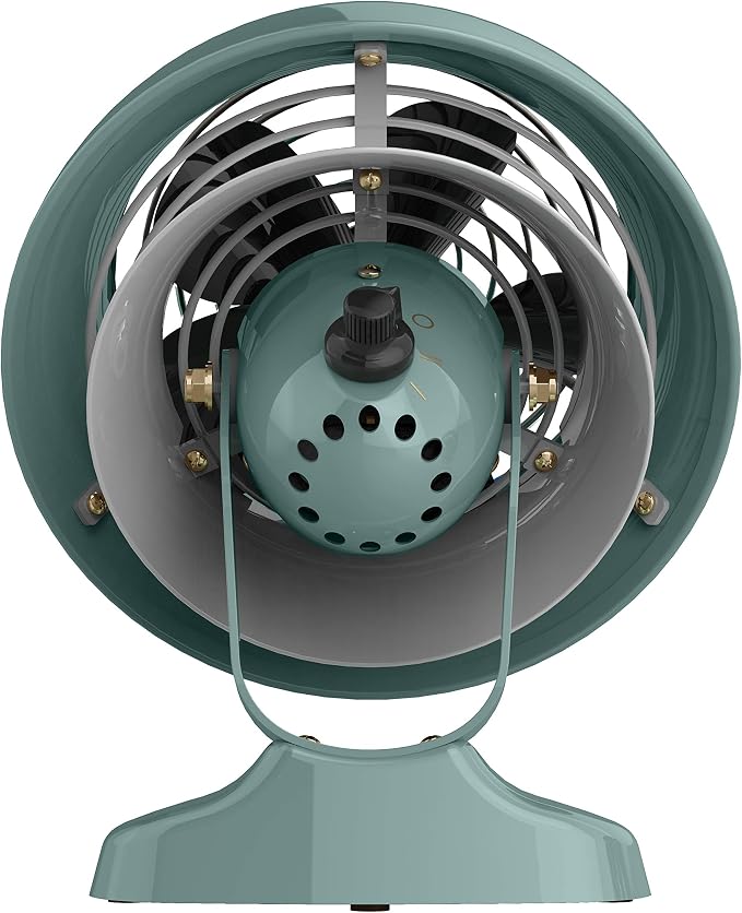 Vornado VFAN™ Mini Classic Vintage Metal Desk Fan, 2-Speed, Adjustable Tilt, Personal Air Circulator for Bedroom, Office, Dorm Room, Portable Quiet, Vintage Green